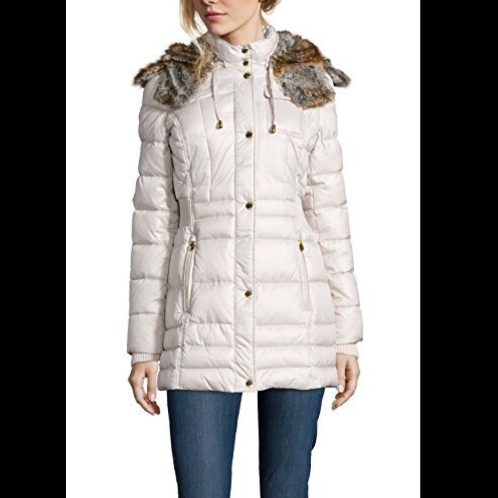 Laundry by Design size M faux-fur puffer coat